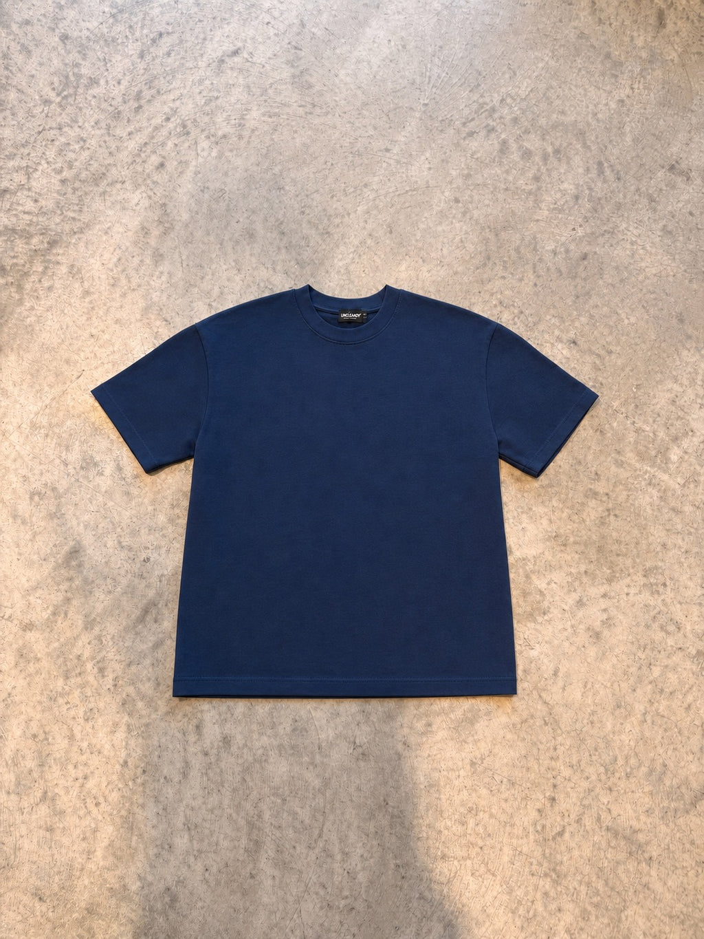 Statement Back Logo Tee — Navy